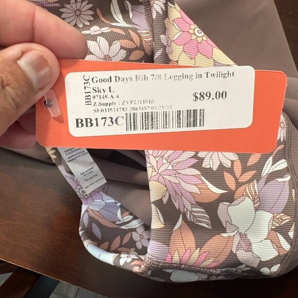 Z Supply Good Days Rib 7/8 Leggings in Twilight Sky Size Large New Activeware - Picture 9 of 9